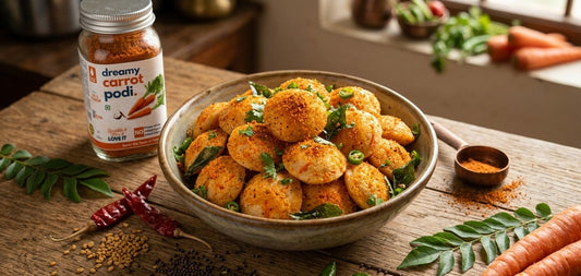 Carrot Podi Mini Idli Bites