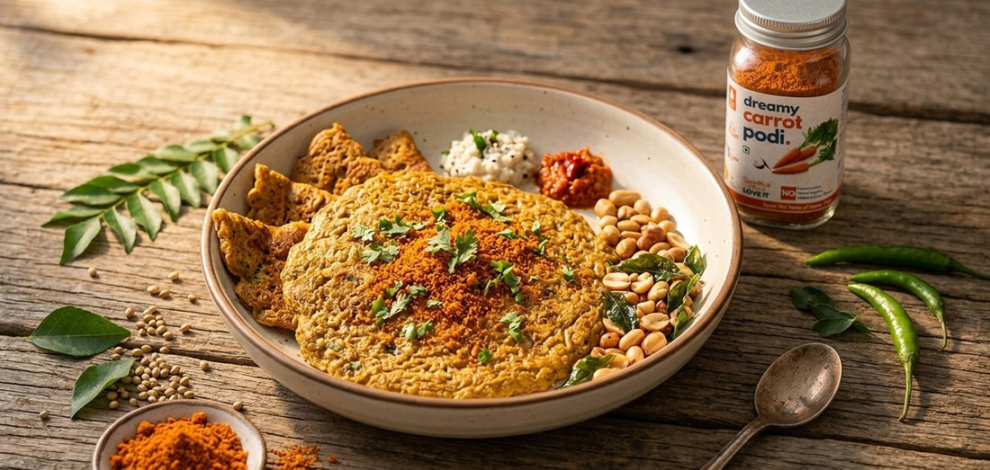 Carrot Podi Oats Pesarattu
