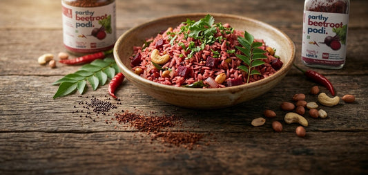Beetroot Podi Poha