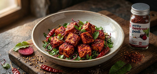 Beetroot Podi Paneer Dry Rub