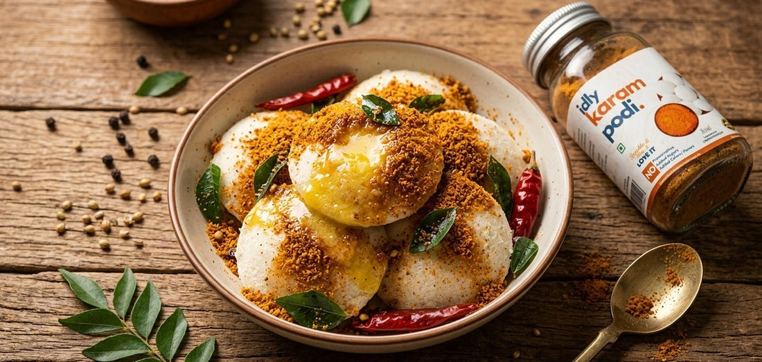 Karam Podi Idli with Neyyi