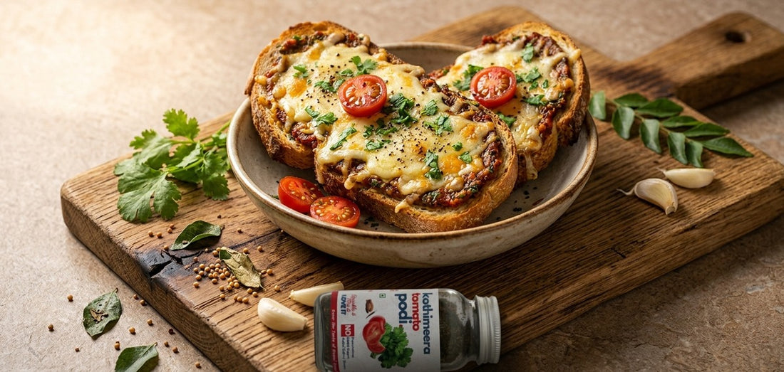 Kothimeera Tomato Cheese Toast