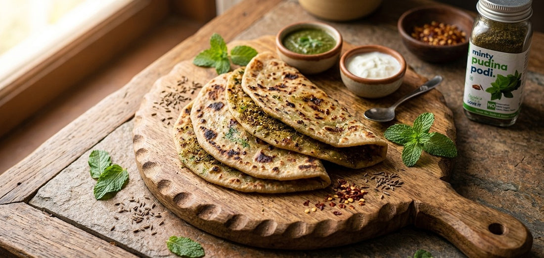 Pudina Podi Stuffed Paratha