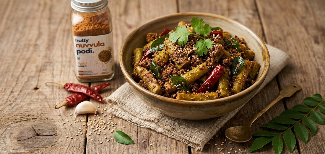 Nuvvula Podi Snake Gourd Stir Fry