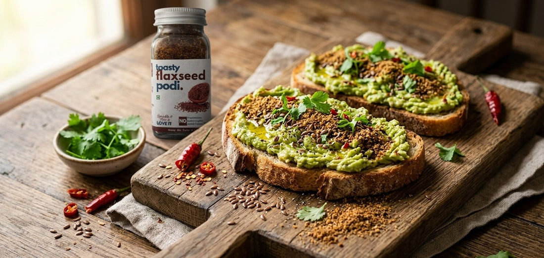 Flax Seed Podi Avocado Toast