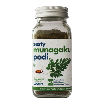 Zesty Munagaku Moringa Podi jar by Kitchen Koundinyasa