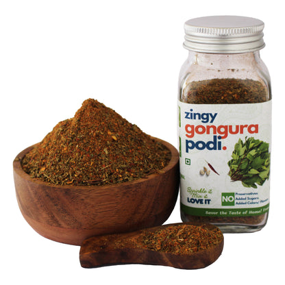 Zingy Gongura Podi jar by Kitchen Koundinyasa — view 5