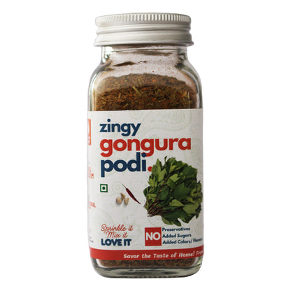 Zingy Gongura Podi jar by Kitchen Koundinyasa