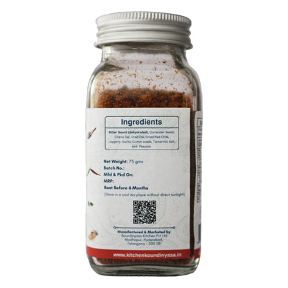 Tarty Kakarkaya Bitter Gourd Podi jar by Kitchen Koundinyasa — view 6