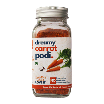 Dreamy Carrot Podi jar by Kitchen Koundinyasa