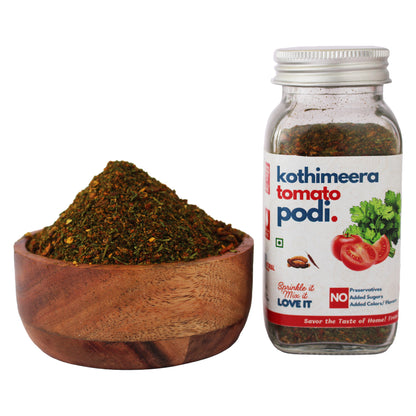 Kothimeera Tomato Podi jar by Kitchen Koundinyasa — view 3